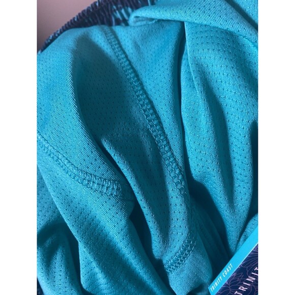 Trinity Coast Swim Trunks Men XS Navy Mint Mesh Lining Side Pockets Floral - Picture 12 of 13